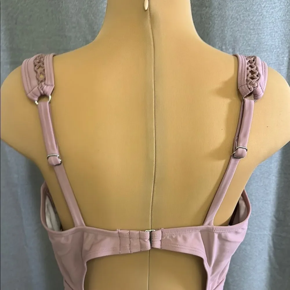 CupShe Pink One-Piece Swimsuit with Lace Details - Picture 9 of 14